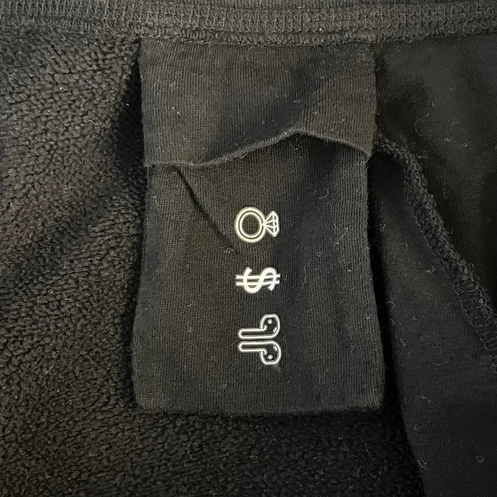 FIGS Jogger Sweatpants Men Black Drawstring Fleece Stretch Pants Size XL‎